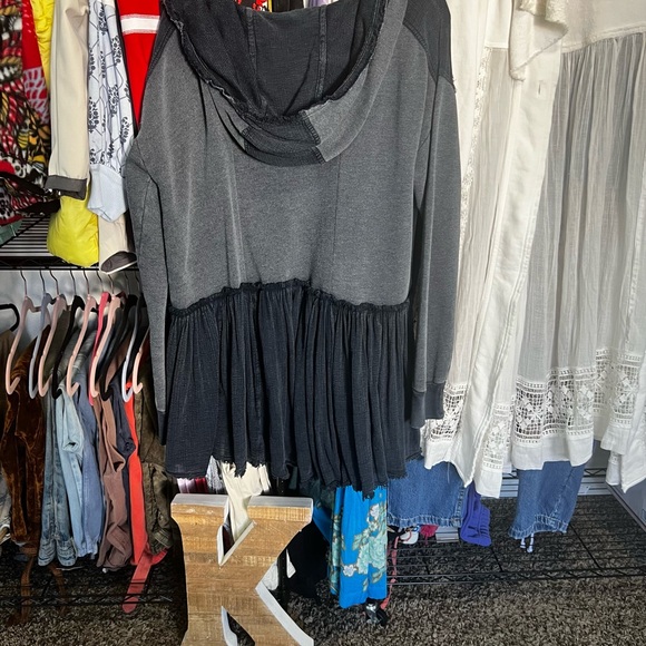 Free People: Summer Dreams Navy Hooded Pullover. NWOT - Picture 8 of 9